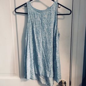 Light Blue Floral  Printed Swing Tank